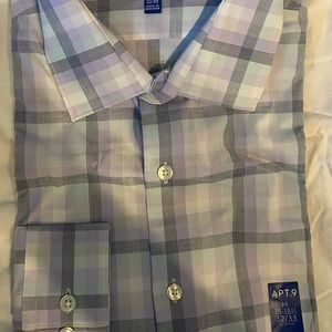 Men shirt Lavender with Black/white soft Stripes